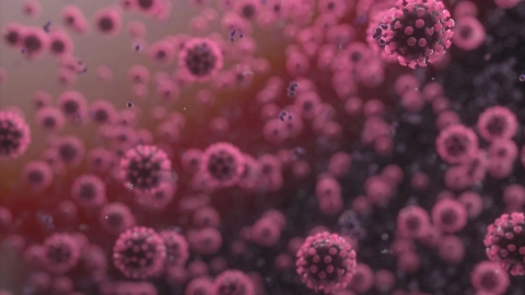 schwebende Viruspartikel